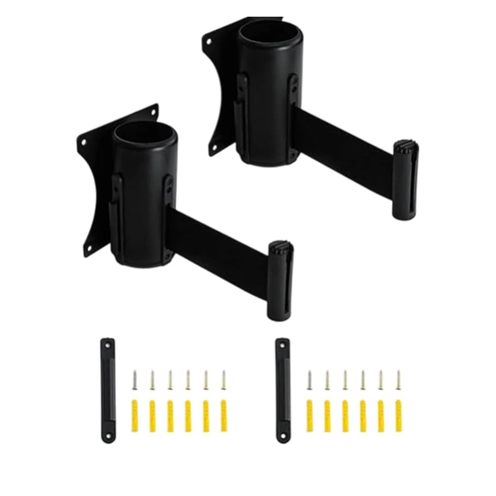 Aundhegrtt Wall Mounted Retractable Belt Barrier, 2 Pack Crowd Control Wall Barrier with 16.4 Ft Belt for Retail Stores