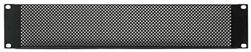 PULSE 19" Rack Mesh Vented Panel, 2U, Black Steel, Rack Mount Ventilation – RPVM2