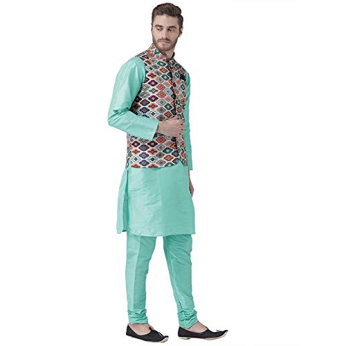 Image of hangup 3pc Kurta Pajama Basket 3PC 58AParrot-KPW 38
