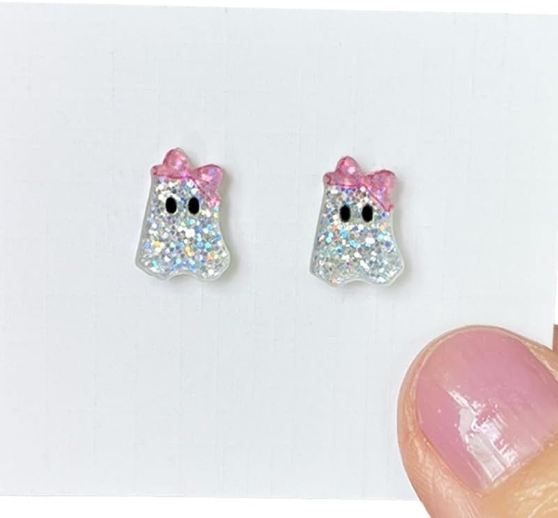 Cute Turkey Pumpkin Maple Leaf Stud Earrings Set Glitter Acrylic Halloween Thanksgiving Fall Earring for Women Autumn Harvest Jewelry Gifts - Image 6