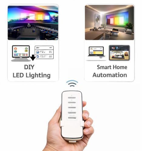 Image of ROBOWAY 433MHz RF 4 Channel Remote Control Switch | AC 220-240V Wireless Receiver | 5 Button White Remote | Metal Body Relay Controller for Lights & Home Automation