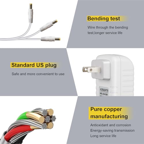 UAUSE 12V 3A replacement for 4moms mamaroo power cord,for 4moms mamaroo 2/4,Rockaroo baby swings charger,Compatible with mamaroo 2015 Infant Seat Bouncer (6.4Ft Length)