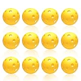 Anteer 12 Pack Plastic Baseball Practice Baseballs for Hitting, Indoor Outdoor Lightweight Balls Baseball Batting Training(Yellow)