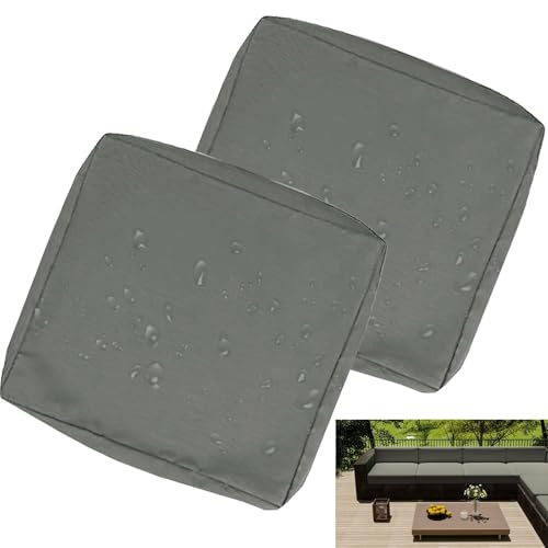 2/4/6-Pack Outdoor Patio Cushion Covers Waterproof, Replacement Patio Furniture Seat Cushion Cover, Washable Sofa Couch Chair Slipcover Furniture Protector, for Indoor Outdoor(R2,20x18x4in(2pc))
