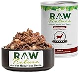 RAW Nature - Ziege Pur 800g - Mit Kartoffeln, Möhren & Petersilie - Nassfutter für Hunde - Hoher Fleischanteil - Monoprotein - Alleinfuttermittel - Getreidefreies Hundefutter