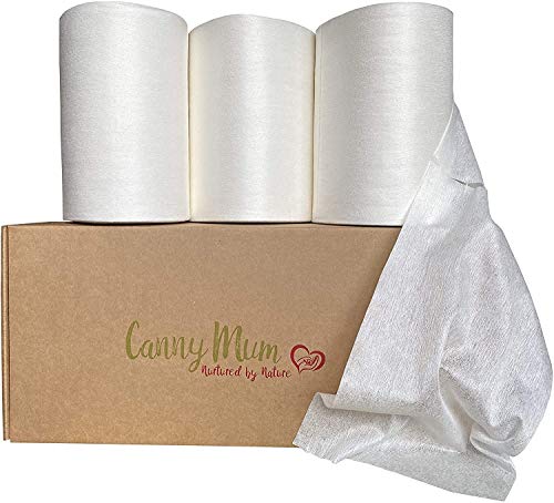 CannyMum Toallitas y Forro de Pañales de Bambú. Biodegradables. 600 hojas/rollo