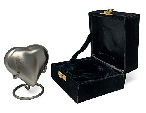 Momentful Life Pewter Heart Keepsake Cremation Urn in Velvet Box