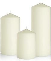 Vista 29 de Unscented 3x4 3x6 3x8 Inch Pink Pillar Candles, 3 Packs Dripless Long Lasting Large Solid Pastel Colored Different Sizes Cylinder Column Candles for
