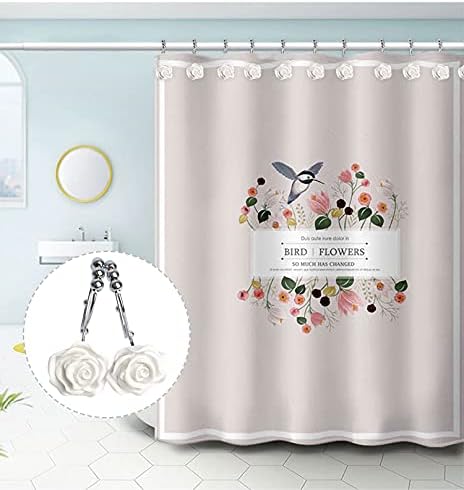 Miniatura 5 de Gracelife Juego de 12 ganchos decorativos de resina y acero inoxidable para cortina de ducha, ganchos dobles, estilo elegante, ganchos para cortina