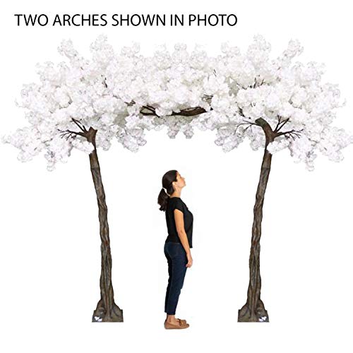 Artificial Cherry Blossom Tree Tabletop Centerpiece Wedding Decoration Arrangement, 11Ft Tall, White Tree #TOP1