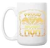 Gift Idea Humorous Gift for Archery, Gift Idea for Mother's Day - and Bow Graphics on and Multicolor Unisex Long Sleeve 15 Oz White Ceramic Coffee Mug
