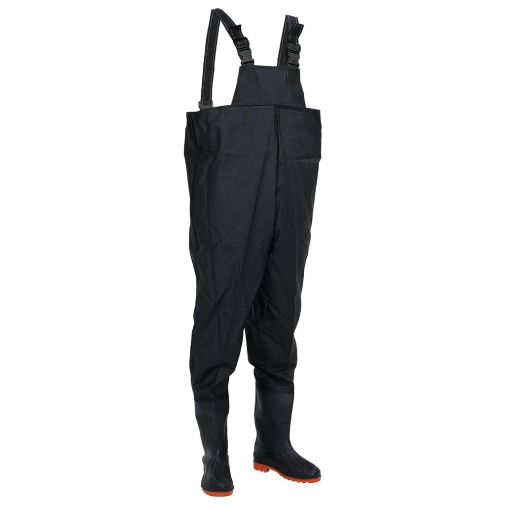 LAPOOH Wader da Pesca con Pettorina e Stivali Nero Taglia 42,Impermeabili,per Stagno,per Pescatori,Cacciatori-4016985