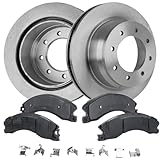 Julove Floray 2pcs Brake Disc and 4pcs Brake Pad Set Kit Rear Side Plain Semi Metallic Low Ceramic 16803314 50015651 D40601PA1A