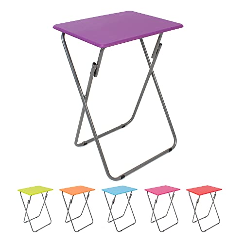 thesecrethome.es Mesa Plegable Portátil Multifuncional - Rectangular Pequeña Auxiliar Violeta -...