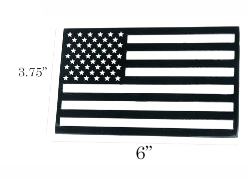 Image of USA American Flag Cut Super Magnet for Trucks, Cars, and Automotive with 50-Star 2pcs Forward and 1pcs Reverse Set (Black, 6 inchx3.75 inch)