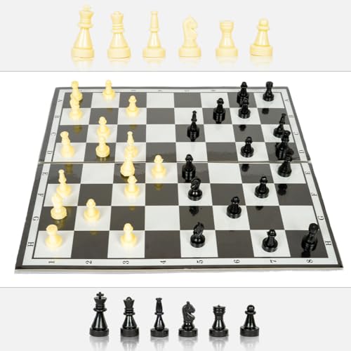 Image of Ratna's Little Champion Chess Board Game, 2 Player Strategy Game, Black and White Pieces, Family Games for Adults and Kids