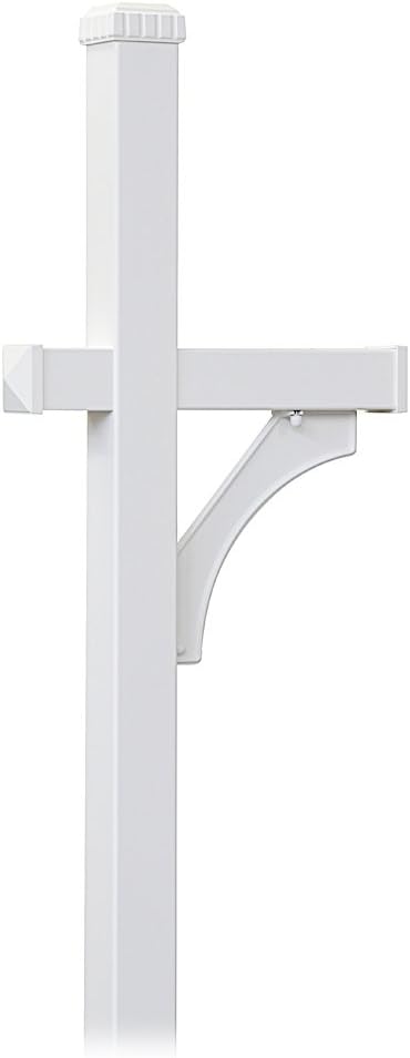Salsbury Industries 4870WHT Deluxe Mailbox Post 1 Sided, In-Ground Mounted, White