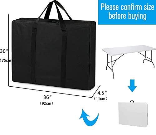 Siruiton Folding Table Storage Bag, Portable Carry Bag For Folding Picnic Tables With Reinforcing Plate & Shoulder Strap, 600D Heavy Duty Extra Large Moving Bags With Zippers（Bag Only） #TOP1