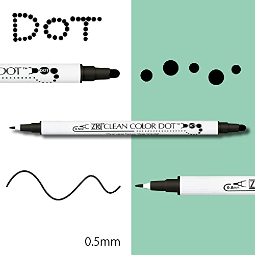 Kuretake Zig Twin Marker Black 4 Assortment Set For Hand Lettering, Calligraphy Art, Illustration, Journaling, Cartooning, Ap- Certificated, Made In Japan #TOP2