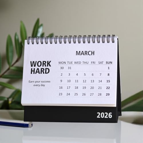 Image of INNAXA Desk Calendar 2026 Landscape 4.6 x 6.5 inch Handmade Recycled paper. Motivational