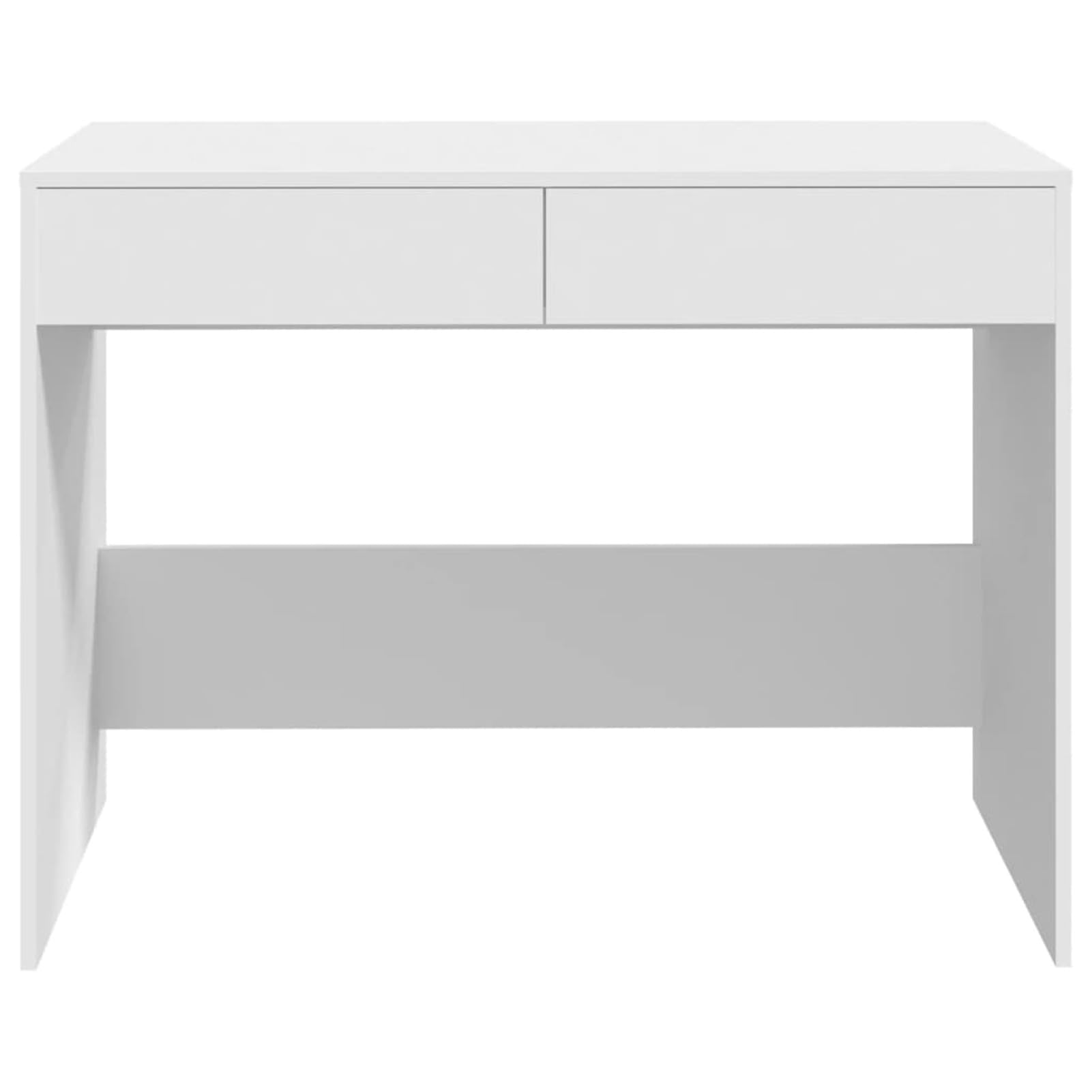 Homgoday Białe biurko 101 x 50 x 76,5 cm z płyty wiórowej, meble biurkowe, biurko, biurko komputerowe, biurko zajmujące mało miejsca, stół biurkowy, biurko do gier, do pokoju dziecięcego