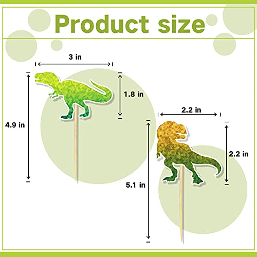Sunny Seat A-DINOCAKE48 Dinosaur Birthday Party Supplies Watercolor Dino Cupcake Toppers 48 Pack Party Decorations Happy Birthday Cake Topper Decor thumb #5