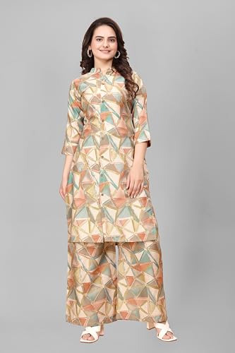 Image of Co-ord Set for Women Printed Straight Kurta with Pant