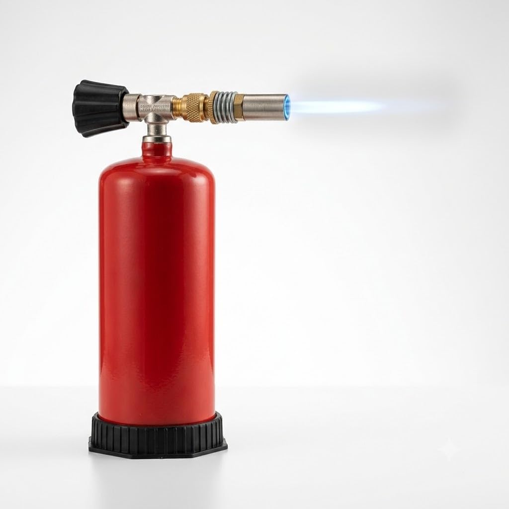 Portable Gas Torch, Red, Brass Burner, Adjustable Flame, for Soldering, Cooking & Automotive For Gold and silver Jewellery soldering, Making, Repairing and Melting | Ideal for Jewellers-image-41
