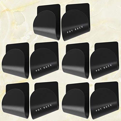 Hemoton 5 Pairs Of Wall Mount Pot Lid Organizers Racks Plastic Pot Lid Storage Racks Holders 6.5X5X4.5Cm(Black) #TOP7