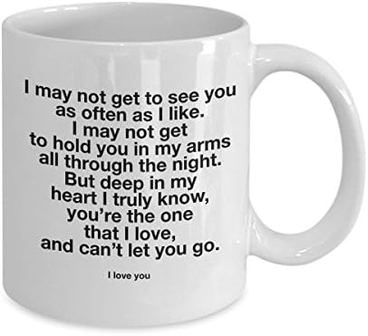 Long Distance Relationship Mug - I love You Mug - For Him and For Her, LDR Birthday Lovers Penpal Romantic valentines Boyfriend Girlfriend GF BF Gifts Idea 11 oz. Cup