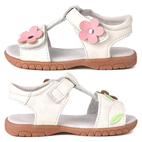 Femizee Toddler Girl's Leather Sandals Summer Flower Princess Flats Sandals Shoes,White,1546 Cn29 #TOP2
