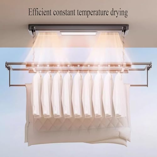 Electric Folding Clothes Drying Rack - 120cm Metal, Telescoping Design, 35kg Capacity, Built-in Heater Fan for Fast Efficient Laundry Drying, Space-Saving Solution