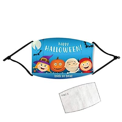?USA in Stock Fast Delivery ? Kids Halloween Print Face Covering Breathable Reusable for Outdoor Cloth Face_Masks Face Health Protections Cute Face????????????????