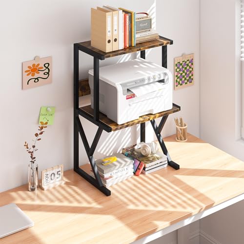 aboxoo Printer Stand for Desk to Save Space, Metal+Wood for Home Office by aboxoo - Used condition - Image 7