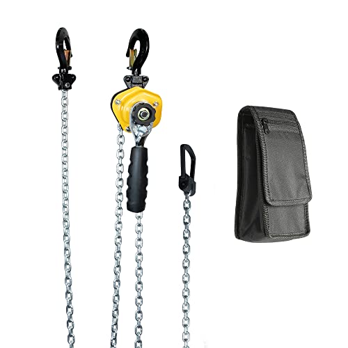 Toriexon 550Lbs Manual Lever Chain Hoist Mini Puller 1/4 Ton Capacity Portable Chain Come Along 10 Feet Lift G80 Chain Ratchet Lever Hoist With Hook #TOP1
