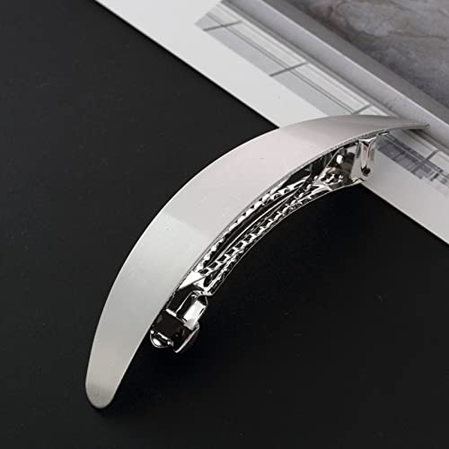 Wendalern Snap Hair Pin Clip Silver Bun Hair Barrette Metal Hair Holder Clips Spring Minimalist Hair Clips Decorative Hair Accessories for Women and Girls - Image 2