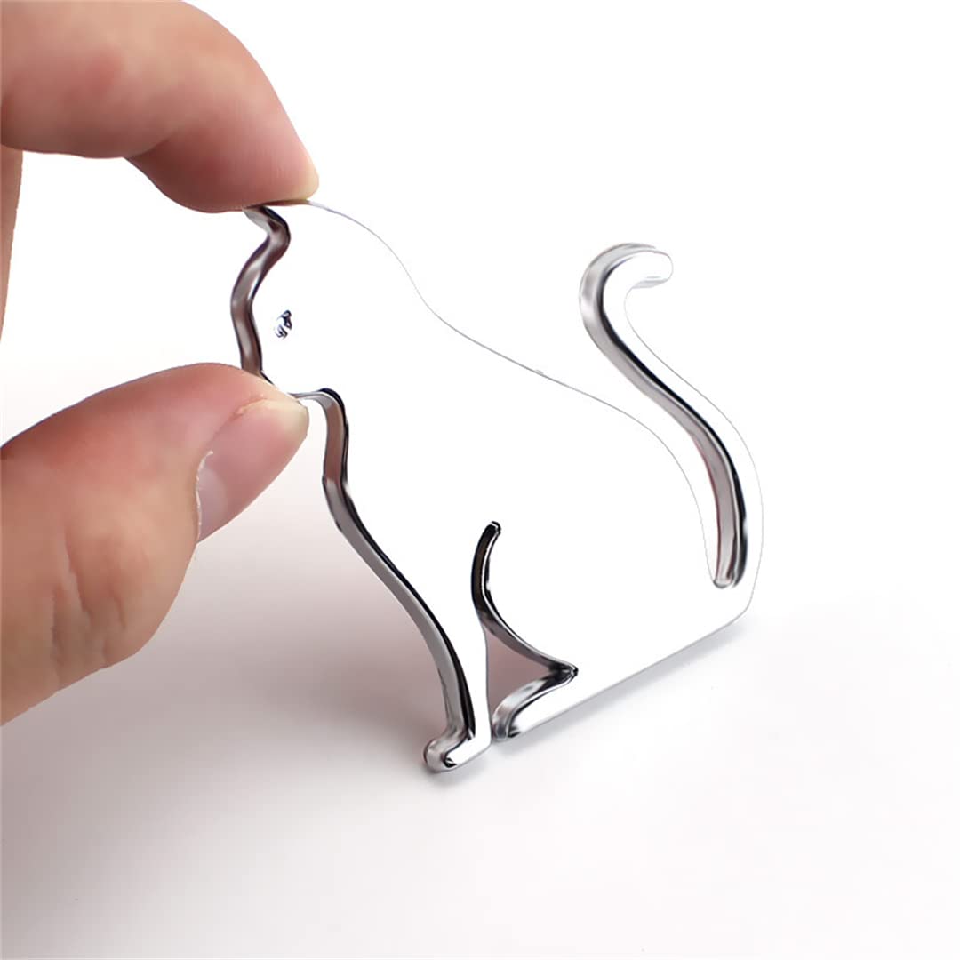 Adesivo in Metallo 3D per Auto, Adesivo per Gatti per Paraurti Moto per Auto (Argento)