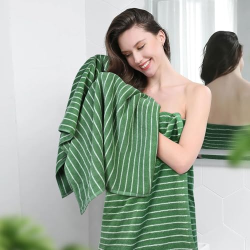 Serviette de bain pour spa et natation Jacquotha drap de douche en coton vert forêt
