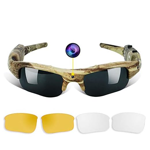 WISEUP 16GB 1280x720P HD Camo Sunglasses Hidden Camera Hunting Glasses Video Recorder Mini DV Camcorder Support Photo Taking