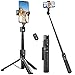 Tupwoon Perche à Selfie, 110cm Rechargeable Perche Selfie Trépied Renforcé et Stable Tige Télescopique en Alliage D'aluminium Compatible avec Les Appareils iPhone et Android, Pieds Antidérapants