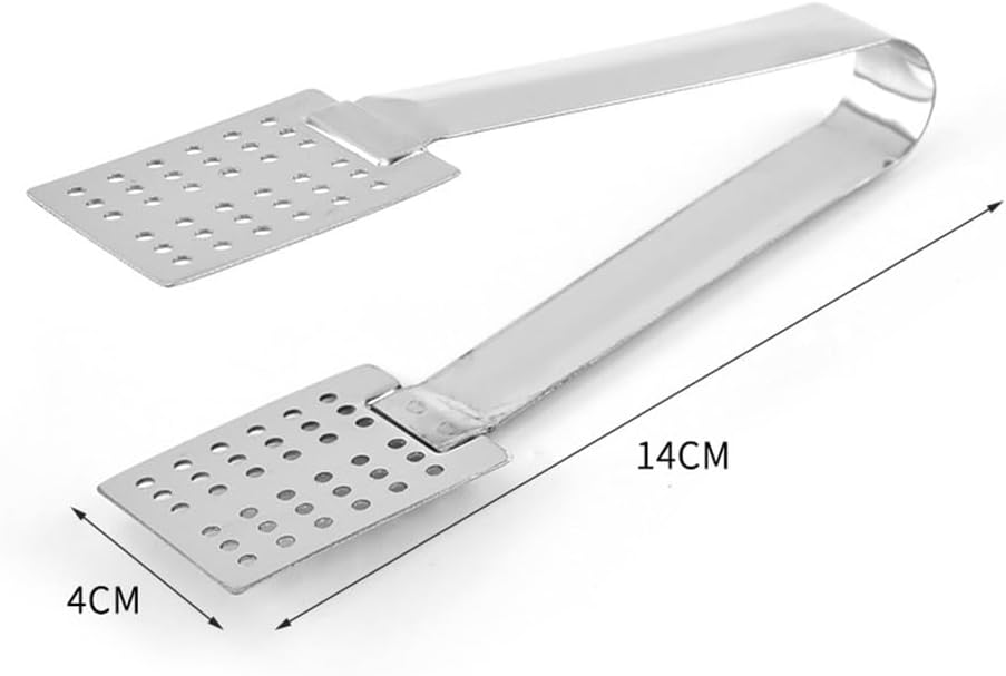 Luxshiny Tea Bag Clamp Set of 2 Stainless Steel Tea Bag Squeezer Tongs with Strainer and Solid Side Multipurpose Food Clip for Ice Cubes Bags Dishwasher Safe 5.51 X 1.57 X 0.78 in