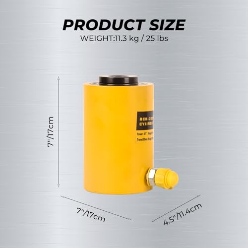 Image of 30T Hydraulic Cylinder Jack, 2 inch Stroke Single Acting Hollow Hydraulic Lifting Ram Cylinder RSC-3050 Automatically Porta Power Jack for Shipbuilding, Machinery, Construction