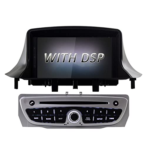 SFUO Multimédia GPS La Navigation WiFi 1 Radio de Voiture DIN stéréo 4G 64G DSP PX5 Voiture Android 10.0 DVD Le Joueur Convient à Megane 3 Fluence 2009-2015 (Color : Silver with dsp)