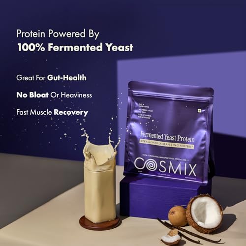 Image of Cosmix Fermented Yeast Protein Powder | 24g Protein | Pure Single-Source Protein | Made In-House | Smooth, Crazy tasty & Gut-Friendly | Assorted Sachets, Pack of 3
