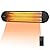 COSTWAY Carbon Infrared Patio Heater, Wall-Mounted Outdoor Heater with Remote Control, 60° Oscillation & Adjustable Height, IPX4 Waterproof Electric Space Heater for Indoor and Outdoor Use, 750W/1500W