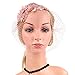 Beaupretty Womens Fashion Womens Headbands Fascinators Hat Bridal Wedding Veil Mesh Lace Headband Tea Party Headwear Fascinator Veil Headband Hats Headbands Pink