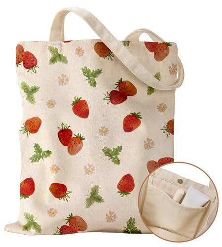 Aesthetic Cottonseed Tote Bag for Women - with Magnetic Buckle an...