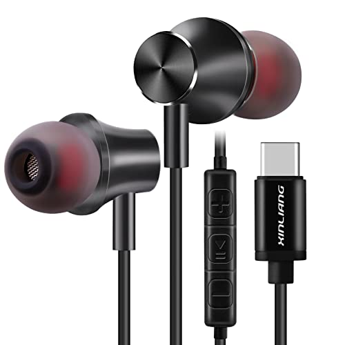 Auriculares USB C, XINLIANG tipo C, auriculares USB C, auriculares en...