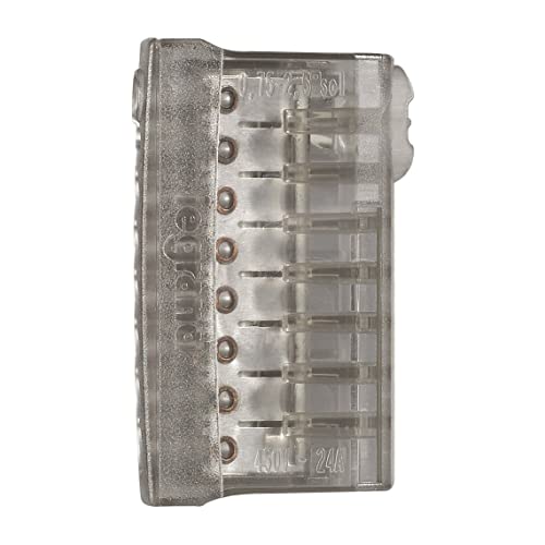 Legrand LEG98488 - Regleta de conexión (para cable rígido, 3 bornes para 8 cables), color gris