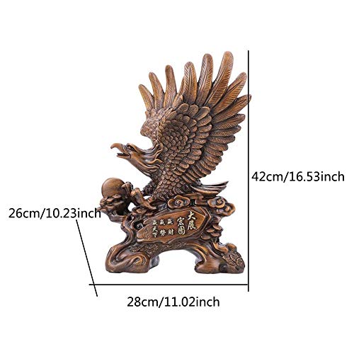 Statue d'aigle de jardin 42 cm décor d'extérieur en résine